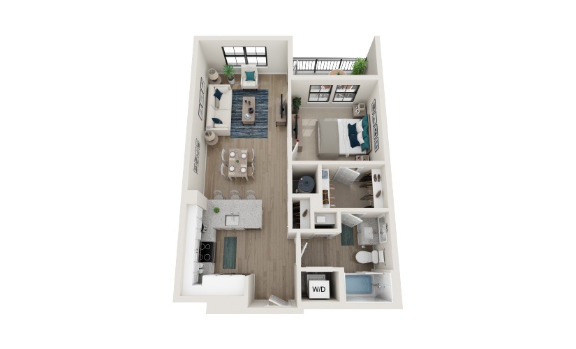 A11 1 Bed 1 Bath Floorplan