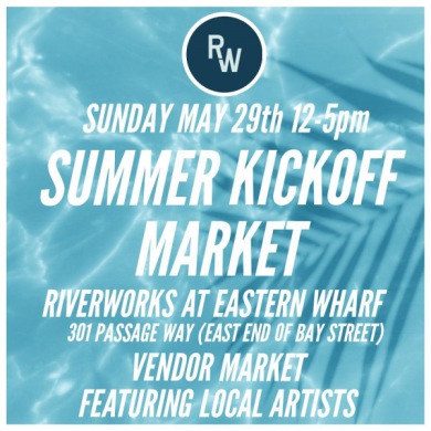 You are invited to welcome the summer with local artists here at Riverworks ☀️Join us in supporting our community and grab some handmade goodies this Sunday! #itssavannahmade #theriveriscalling